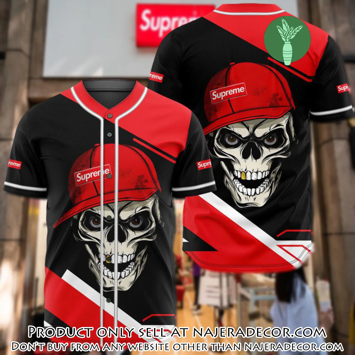 Supreme skull baseball jersey shirt luxury bjs1243 njr1801734